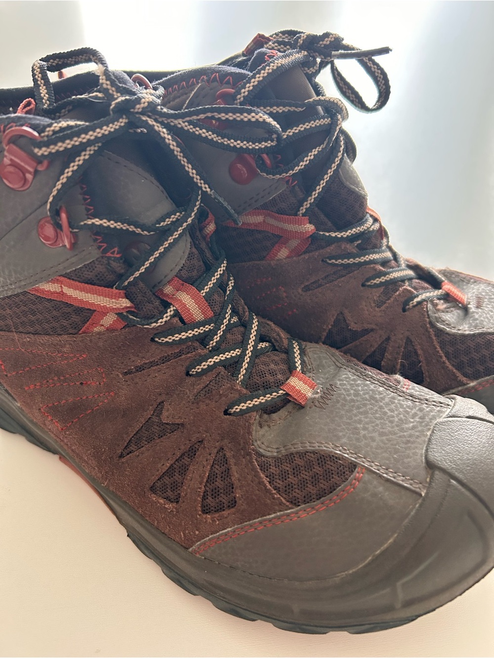 MERRELL Capra Mid Hiking Boots Brown Waterproof Select Grip Leather Upper Boy 6M